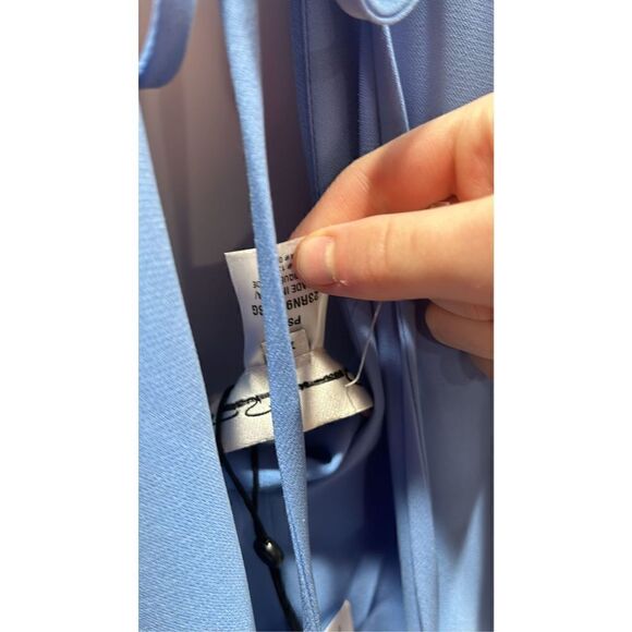 Oscar de La Renta Blue Cape Back Caftan Gown Size XS - Picture 12 of 13